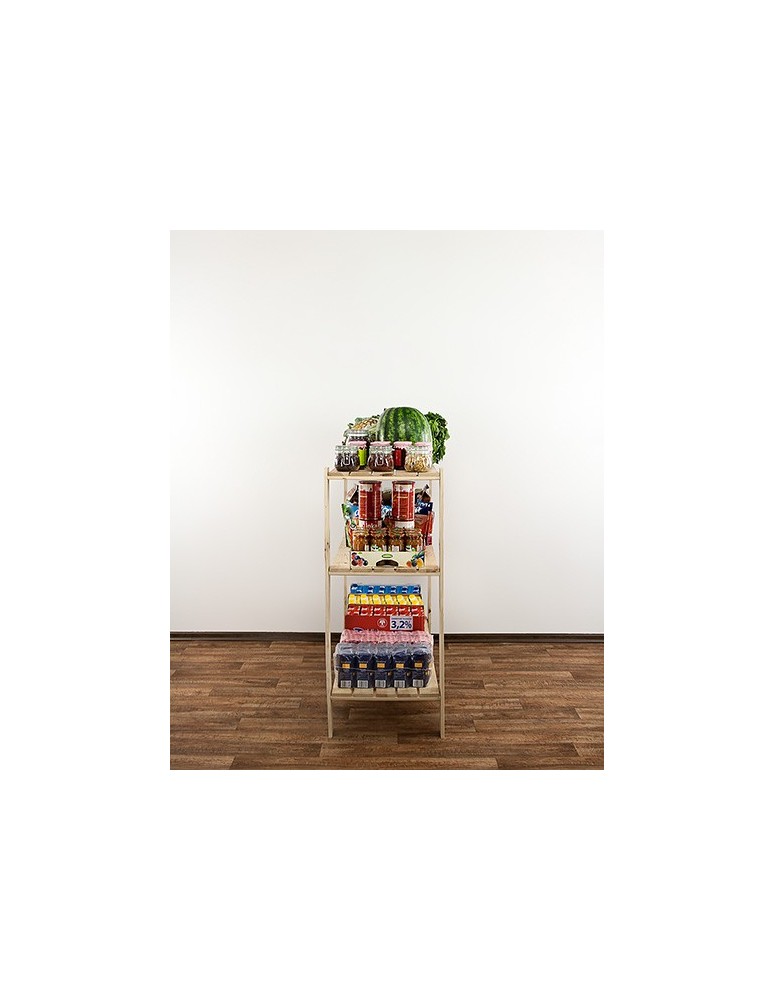 Regały - MAXI Surowy Regał Drewniany 115x120x50 cm 3 Półki ażurowe - product b2b.wamar.biz 2