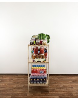 MAXI Surowy Regał Drewniany 115x120x50 cm 3 Półki ażurowe - product 2