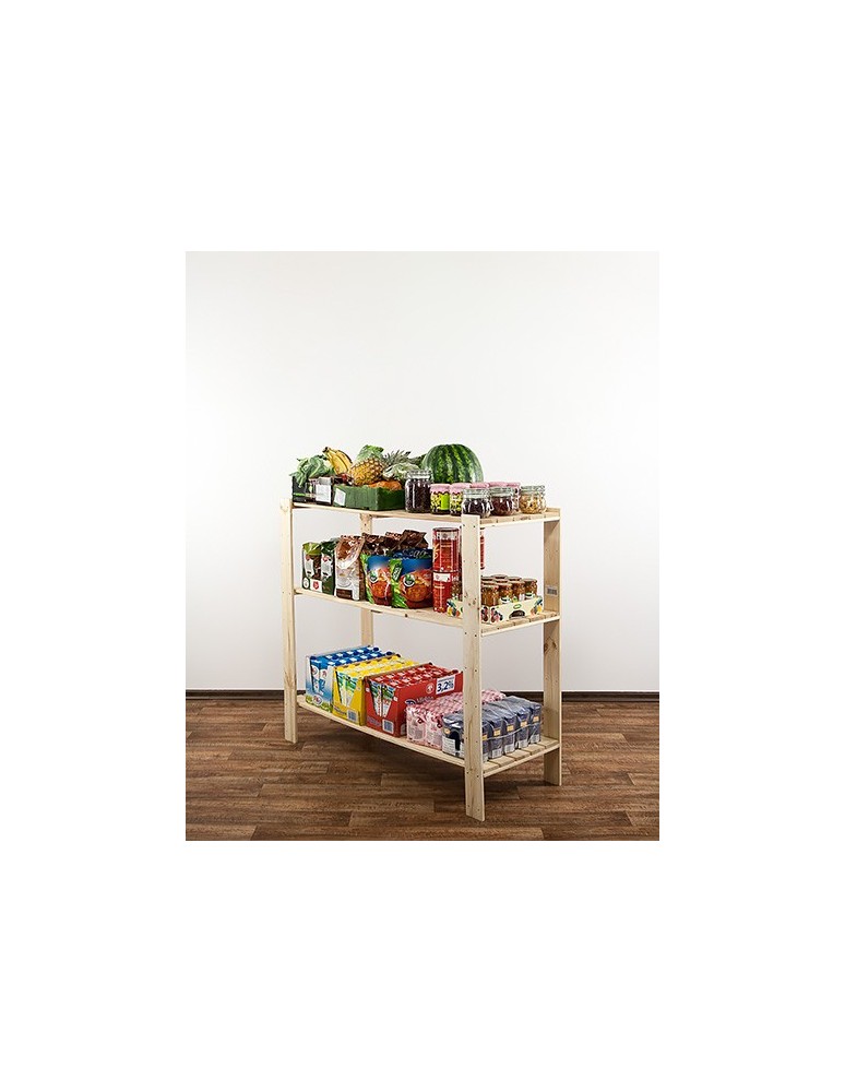 Regały - MAXI Surowy Regał Drewniany 115x120x50 cm 3 Półki ażurowe - product b2b.wamar.biz 3