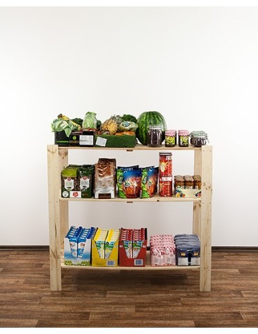 Regały - MAXI Surowy Regał Drewniany 115x120x50 cm 3 Półki ażurowe - product 4