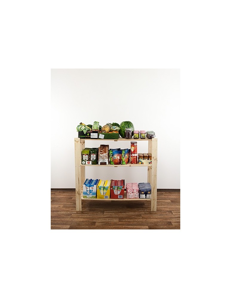 Regały - MAXI Surowy Regał Drewniany 115x120x50 cm 3 Półki ażurowe - product b2b.wamar.biz 4