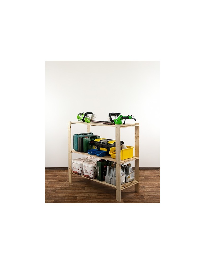 Regały - MAXI Surowy Regał Drewniany 115x120x50 cm 3 Półki ażurowe - product b2b.wamar.biz 6