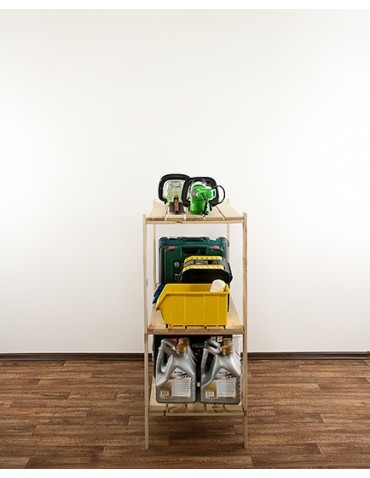 Regały - MAXI Surowy Regał Drewniany 115x120x50 cm 3 Półki ażurowe - product 7