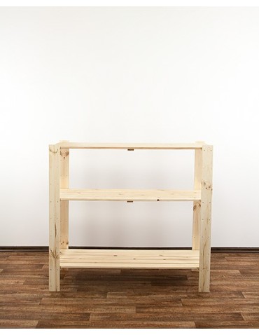 Regały - MAXI Surowy Regał Drewniany 115x120x50 cm 3 Półki ażurowe - product 8