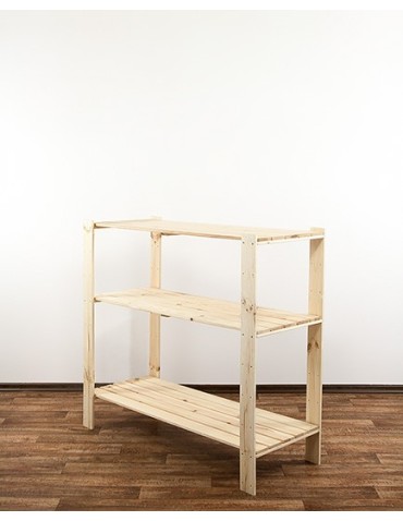 Regały - MAXI Surowy Regał Drewniany 115x120x50 cm 3 Półki ażurowe - product 9