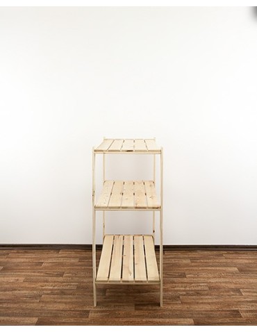 Regały - MAXI Surowy Regał Drewniany 115x120x50 cm 3 Półki ażurowe - product 10