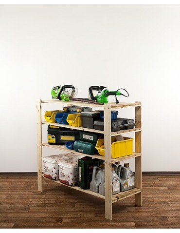 Regały - MAXI Surowy Regał Drewniany 115x120x50 cm 4 Półki ażurowe - product 5