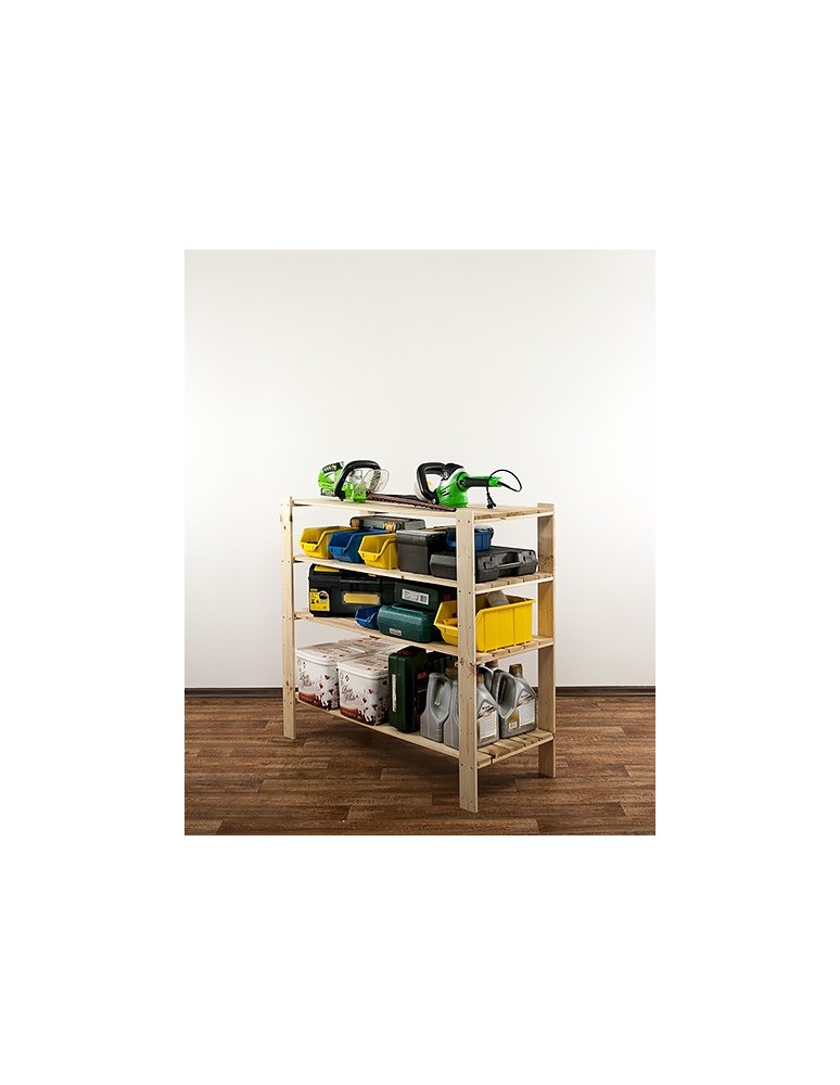 Regały - MAXI Surowy Regał Drewniany 115x120x50 cm 4 Półki ażurowe - product b2b.wamar.biz 5