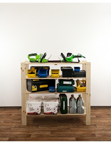 Regały - MAXI Surowy Regał Drewniany 115x120x50 cm 4 Półki ażurowe - product 6