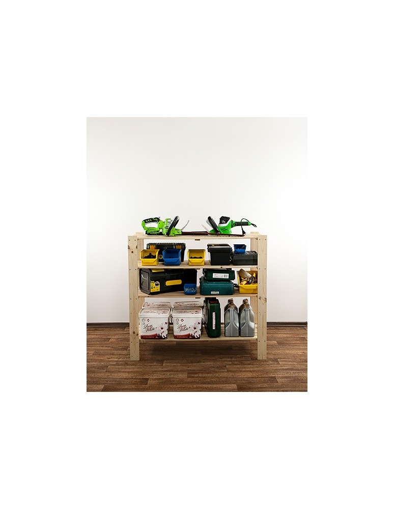 Regały - MAXI Surowy Regał Drewniany 115x120x50 cm 4 Półki ażurowe - product b2b.wamar.biz 6