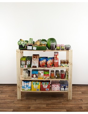 Regały - MAXI Surowy Regał Drewniany 115x120x50 cm 4 Półki ażurowe - product 7