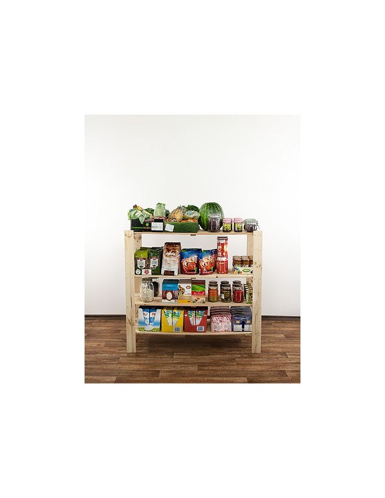 Regały - MAXI Surowy Regał Drewniany 115x120x50 cm 4 Półki ażurowe - product b2b.wamar.biz 7