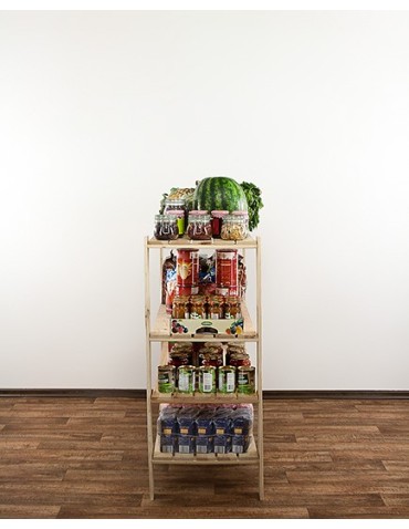 Regały - MAXI Surowy Regał Drewniany 115x120x50 cm 4 Półki ażurowe - product 9