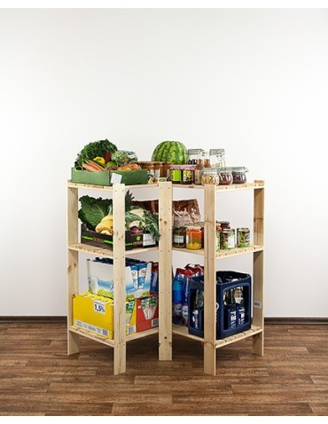 Regały - MAXI Regał Narożny Drewniany 115x85x50 cm 3 Półki pełne Surowy - product 7