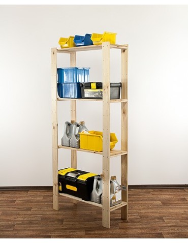 MAXI Surowy Regał Drewniany 166,4x80x30 cm 4 Półki ażurowe - product 2