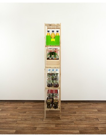 MAXI Surowy Regał Drewniany 166,4x80x30 cm 5 Półek ażurowych - product 2