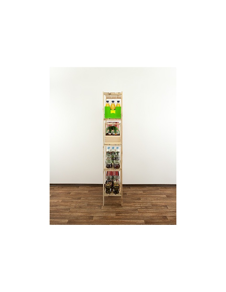 Regały - MAXI Surowy Regał Drewniany 166,4x80x30 cm 5 Półek ażurowych - product b2b.wamar.biz 2