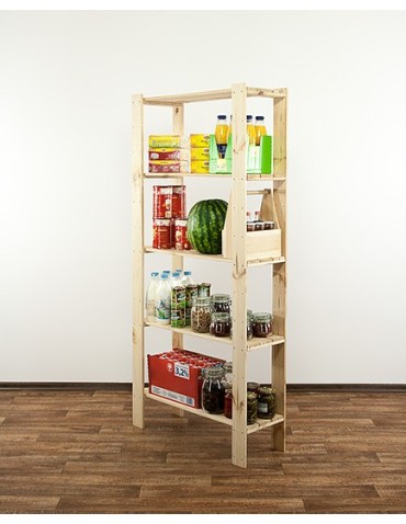 Regały - MAXI Surowy Regał Drewniany 166,4x80x30 cm 5 Półek ażurowych - product 3