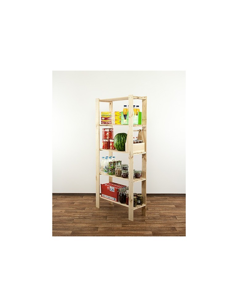 Regały - MAXI Surowy Regał Drewniany 166,4x80x30 cm 5 Półek ażurowych - product b2b.wamar.biz 3