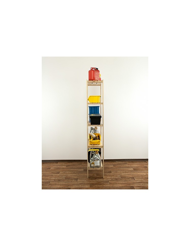 Regały - MAXI Surowy Regał Drewniany 166,4x80x30 cm 5 Półek ażurowych - product b2b.wamar.biz 7