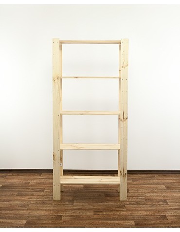 Regały - MAXI Surowy Regał Drewniany 166,4x80x30 cm 5 Półek ażurowych - product 8