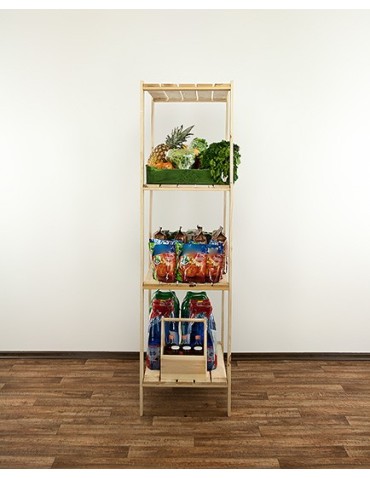 Regały - MAXI Surowy Regał Drewniany 166,4x80x50 cm 4 Półki ażurowe - produkt 5