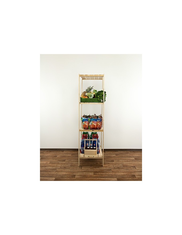 Regały - MAXI Surowy Regał Drewniany 166,4x80x50 cm 4 Półki ażurowe - produkt b2b.wamar.biz 5