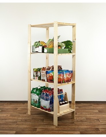 Regały - MAXI Surowy Regał Drewniany 166,4x80x50 cm 4 Półki ażurowe - produkt 6