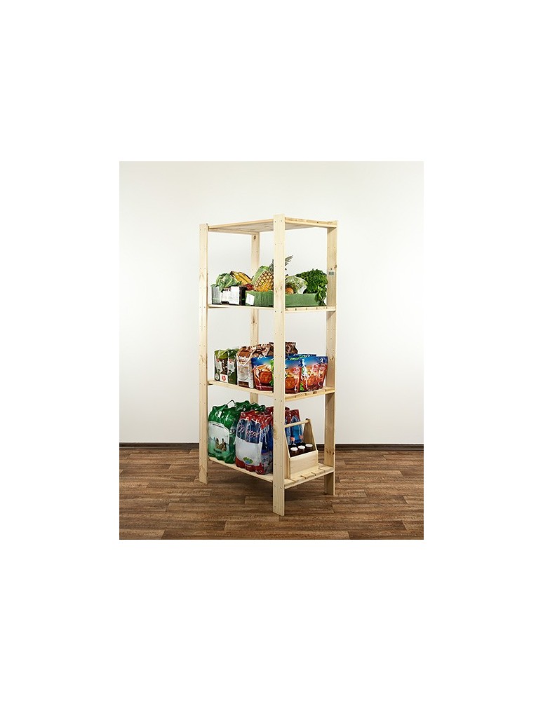 Regały - MAXI Surowy Regał Drewniany 166,4x80x50 cm 4 Półki ażurowe - produkt b2b.wamar.biz 6