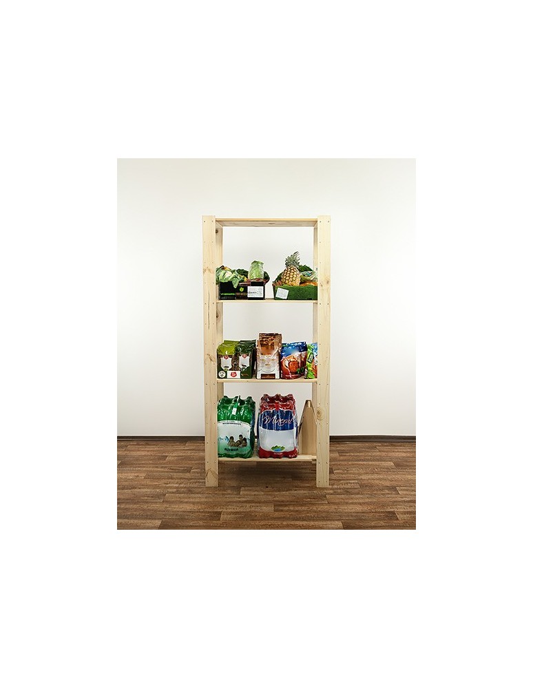 Regały - MAXI Surowy Regał Drewniany 166,4x80x50 cm 4 Półki ażurowe - produkt b2b.wamar.biz 7