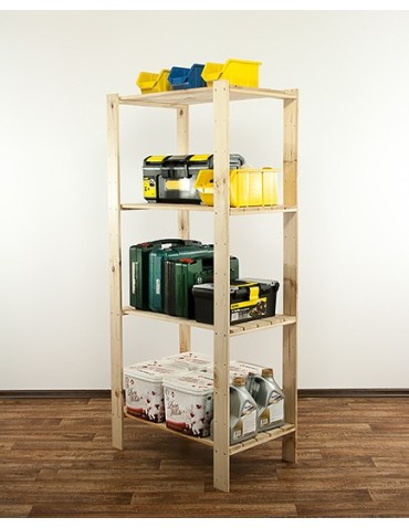 Regały - MAXI Surowy Regał Drewniany 166,4x80x50 cm 4 Półki ażurowe - produkt 9