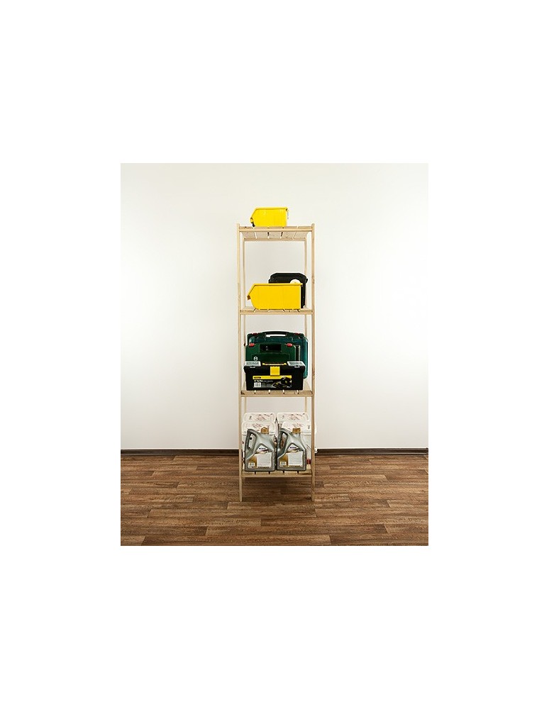 Regały - MAXI Surowy Regał Drewniany 166,4x80x50 cm 4 Półki ażurowe - produkt b2b.wamar.biz 10