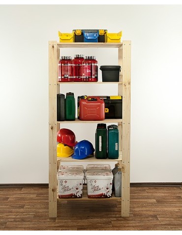 MAXI Surowy Regał Drewniany 166,4x80x50 cm 5 Półek ażurowych - product 2