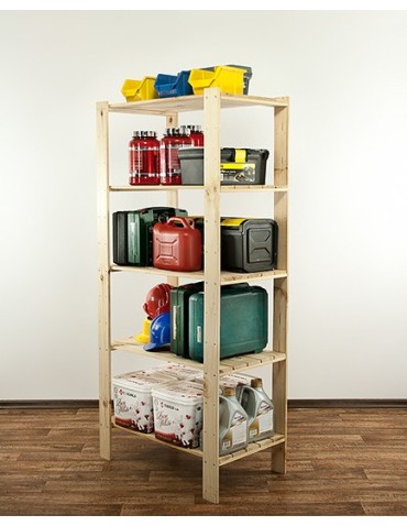 Regały - MAXI Surowy Regał Drewniany 166,4x80x50 cm 5 Półek ażurowych - product 3