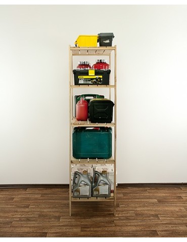 Regały - MAXI Surowy Regał Drewniany 166,4x80x50 cm 5 Półek ażurowych - product 4