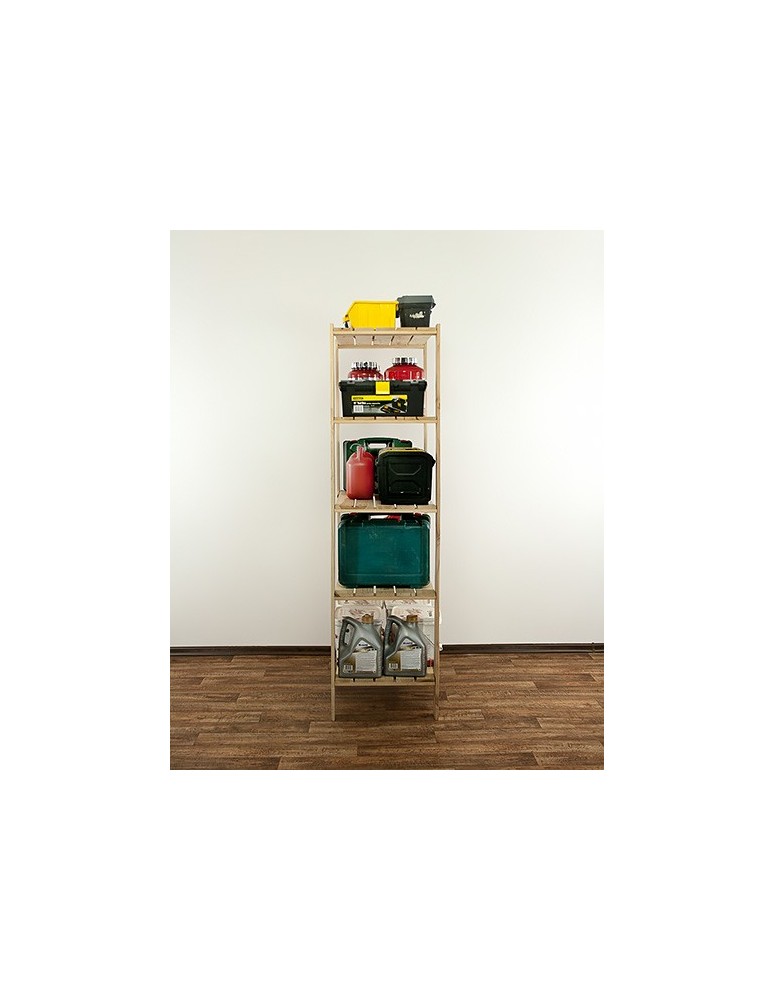 Regały - MAXI Surowy Regał Drewniany 166,4x80x50 cm 5 Półek ażurowych - product b2b.wamar.biz 4