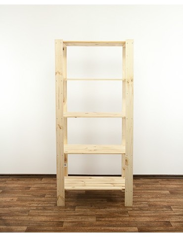 Regały - MAXI Surowy Regał Drewniany 166,4x80x50 cm 5 Półek ażurowych - product 5