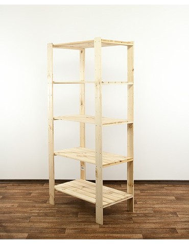 Regały - MAXI Surowy Regał Drewniany 166,4x80x50 cm 5 Półek ażurowych - product 6