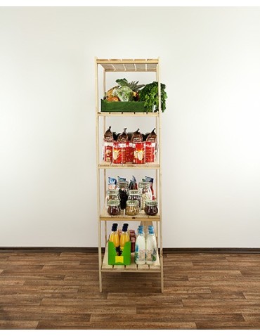 Regały - MAXI Surowy Regał Drewniany 166,4x80x50 cm 5 Półek ażurowych - product 8