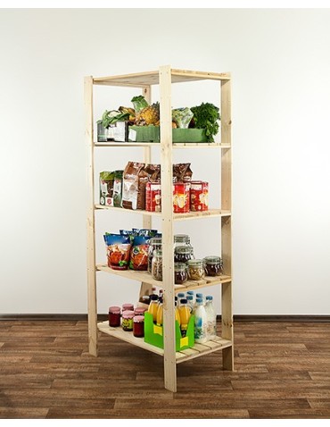 Regały - MAXI Surowy Regał Drewniany 166,4x80x50 cm 5 Półek ażurowych - product 9