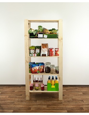 Regały - MAXI Surowy Regał Drewniany 166,4x80x50 cm 5 Półek ażurowych - product 10