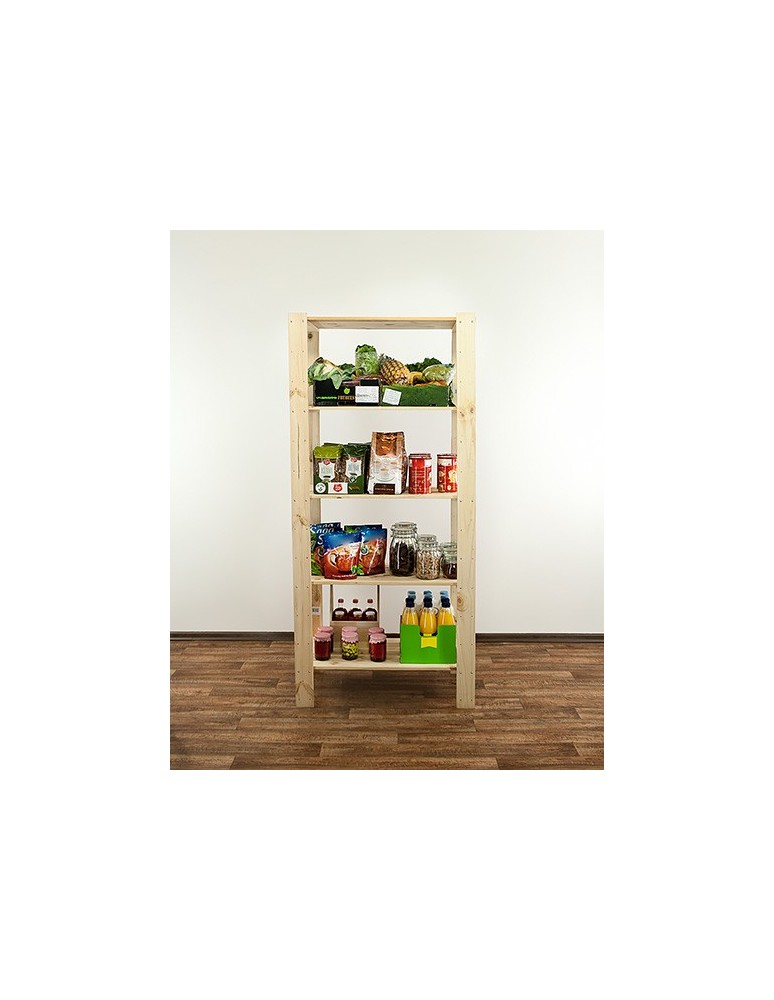 Regały - MAXI Surowy Regał Drewniany 166,4x80x50 cm 5 Półek ażurowych - product b2b.wamar.biz 10