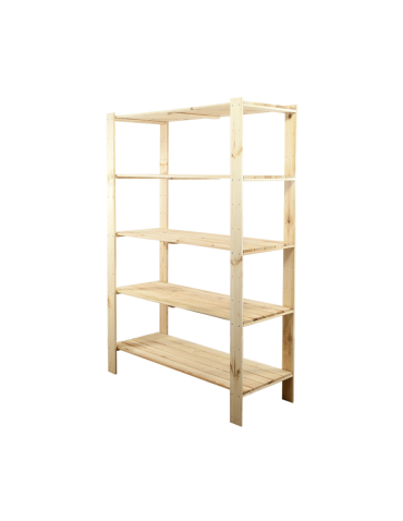 MAXI Surowy Regał Drewniany 166,4x120x50 cm 5 Półek ażurowych