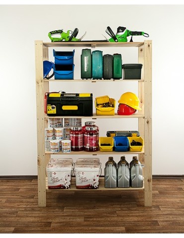 MAXI Surowy Regał Drewniany 166,4x120x50 cm 5 Półek ażurowych - product 2