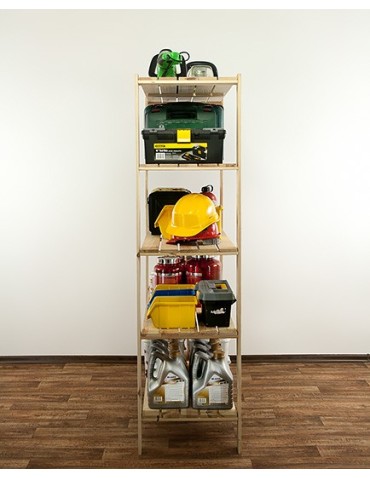 Regały - MAXI Surowy Regał Drewniany 166,4x120x50 cm 5 Półek ażurowych - product 4