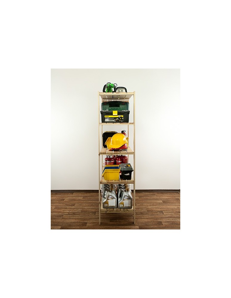 Regały - MAXI Surowy Regał Drewniany 166,4x120x50 cm 5 Półek ażurowych - product b2b.wamar.biz 4