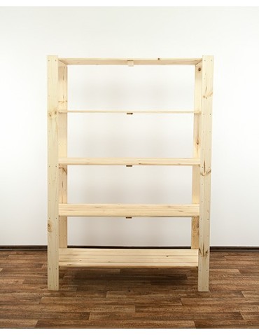 Regały - MAXI Surowy Regał Drewniany 166,4x120x50 cm 5 Półek ażurowych - product 5