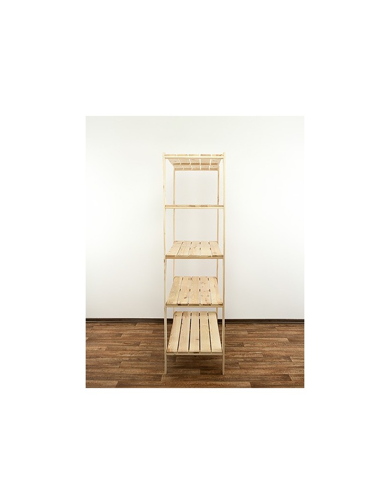 Regały - MAXI Surowy Regał Drewniany 166,4x120x50 cm 5 Półek ażurowych - product b2b.wamar.biz 7