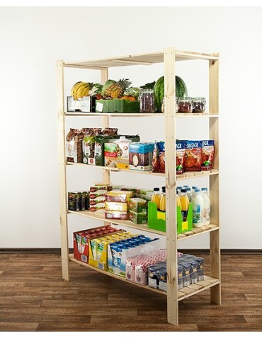 Regały - MAXI Surowy Regał Drewniany 166,4x120x50 cm 5 Półek ażurowych - product 9