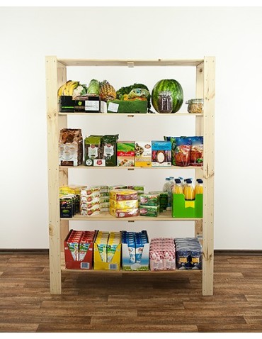 Regały - MAXI Surowy Regał Drewniany 166,4x120x50 cm 5 Półek ażurowych - product 10